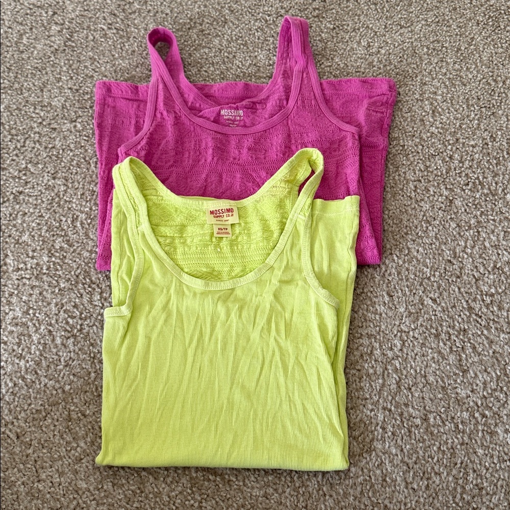 Mossimo Supply Co. Pink & Lime Green Tank Top SET Size XS